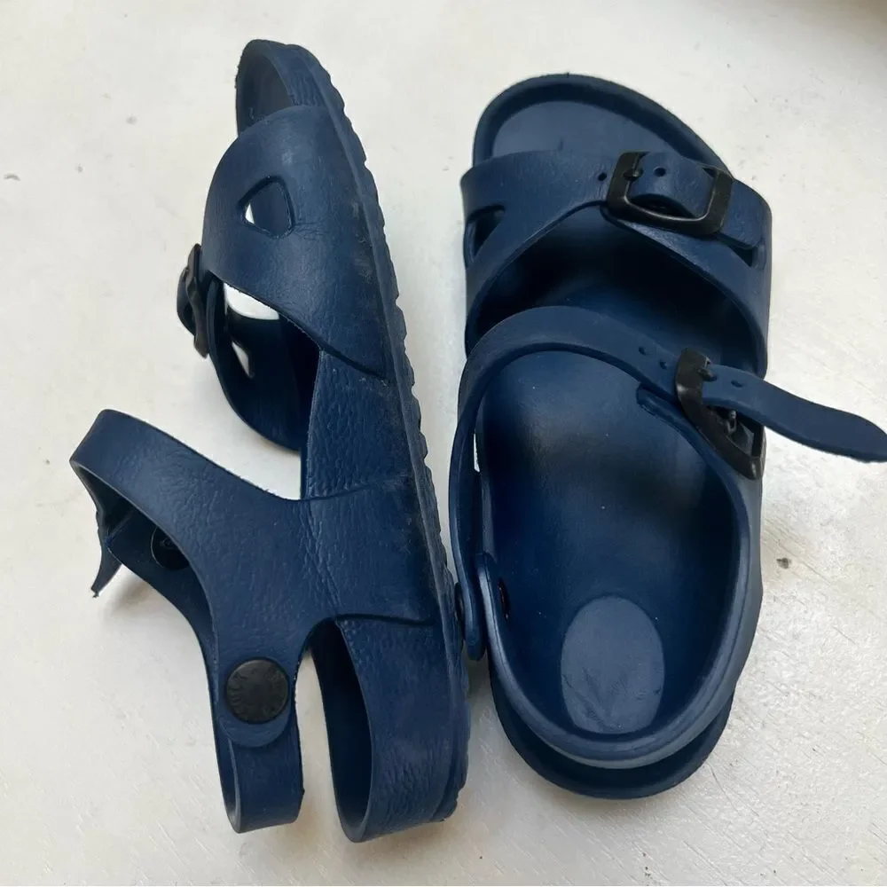 Birkenstock Rio Ankle Strap Sandals Navy Kids Unisex US 11-11.5 / EU 29 EUC
